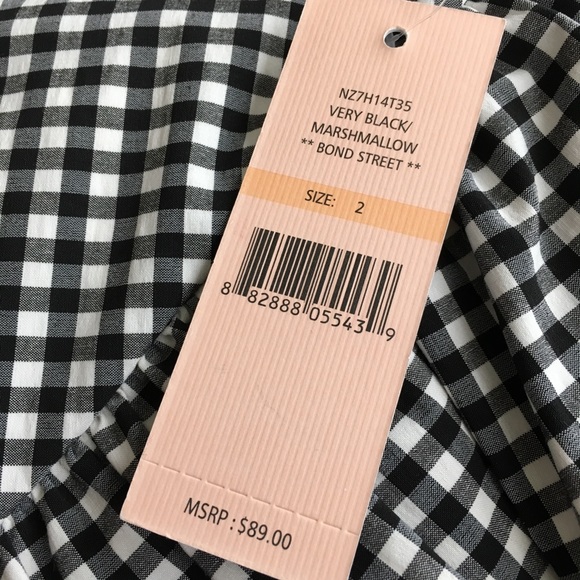 Nanette Lepore Black Gingham Frill Skirt NWT - Picture 3 of 6